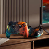 PlayVital for Steam Controller 2 Skin (3-Pack) - Protective Vinyl Decal Sticker Cover for Steam Controller Accessories, No Residue, Scratch-Resistant - Orange Star Universe - GCASC010