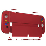eXtremeRate Vampire Red Soft Touch Full Set Shell for Nintendo Switch OLED, Replacement Console Back Plate & Metal Kickstand, NS Joycon Handheld Controller Housing & Buttons for Nintendo Switch OLED - QNSOP3004