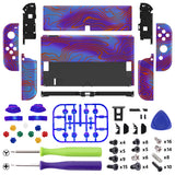 eXtremeRate Damascuscamo Full Set Shell for Nintendo Switch OLED, Replacement Console Back Plate & Kickstand, NS Joycon Handheld Controller Housing with Full Set Buttons for Nintendo Switch OLED - QNSOT010