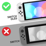 eXtremeRate Clear Atomic Purple Custom Full Set Shell for Nintendo Switch OLED, DIY Replacement Console Back Plate & Kickstand, NS Joycon Handheld Controller Housing with Colorful Buttons for Nintendo Switch OLED - QNSOM5002