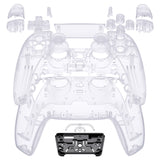 eXtremeRate Full Set Housing Shell with Action Buttons Touchpad Cover, Clear Replacement Decorative Trim Shell Front Back Plates Compatible with ps5 Controller BDM-030/040/050 - QPFM5001G3