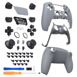 eXtremeRate Replacement Full Set Shells with Button Kit for PS5 Controller BDM-030/040/050 - New Hope Gray - QPFP3003G3