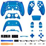 eXtremeRate Clear Blue Full Set Housing Shell with Buttons Touchpad Cover Compatible with ps5 Edge Controller, Custom Replacement Decorative Trim Shell Front Back Plates Compatible with ps5 Edge Controller - QRHEGM004