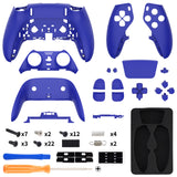 eXtremeRate Blue Full Set Housing Shell with Buttons Touchpad Cover Compatible with ps5 Edge Controller, Custom Replacement Decorative Trim Shell Front Back Plates Compatible with ps5 Edge Controller - QRHEGP003