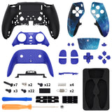 eXtremeRate Blue Nebula Full Set Housing Shell with Buttons Touchpad Cover Compatible with ps5 Edge Controller, Custom Replacement Decorative Trim Shell Front Back Plates Compatible with ps5 Edge Controller - QRHEGT005