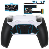 eXtremeRate RISE4 Plus MAX Back Paddles Kit with Clicky Trigger Stops & Rubberized Grip for PS5 Controller BDM-010/020 - White Black - Black - HKCPFM004