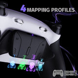 eXtremeRate RISE4 Plus MAX Back Paddles Kit with Clicky Trigger Stops & Rubberized Grip for PS5 Controller BDM-010/020 - White Black - Black - HKCPFM004