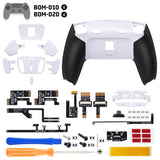 eXtremeRate RISE4 Plus MAX Back Paddles Kit with Clicky Trigger Stops & Rubberized Grip for PS5 Controller BDM-010/020 - White Black - White - HKCPFM003