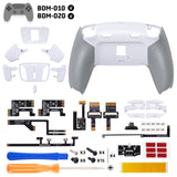 eXtremeRate RISE4 Plus MAX Back Paddles Kit with Clicky Trigger Stops & Rubberized Grip for PS5 Controller BDM-010/020 - White Gray - HKCPFM002