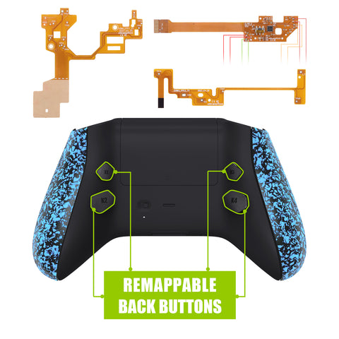 eXtremeRate Textured Blue HOPE Remappable Remap Kit for Xbox Series X / S Controller, Upgrade Boards & Redesigned Back Shell & Side Rails & Back Buttons for Xbox Core Controller - Controller NOT Included - RX3P3044