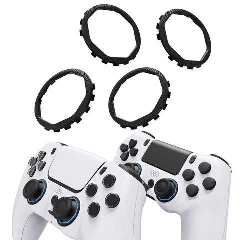 Redesigned Octagonal Gated Sticks Accent Rings for eXtremeRate Luna Shell for PS5 Controller, Replacement Accessory for eXtremeRate Ghost Shell for PS4 Controller - Not for Standard Faceplate - Black - YNMP4M001