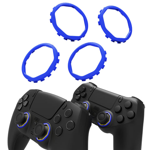 Redesigned Octagonal Gated Sticks Accent Rings for eXtremeRate Luna Shell for PS5 Controller, Replacement Accessory for eXtremeRate Ghost Shell for PS4 Controller - Not for Standard Faceplate - Blue - YNMP4M004
