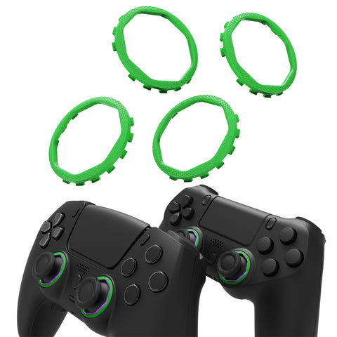 Redesigned Octagonal Gated Sticks Accent Rings for eXtremeRate Luna Shell for PS5 Controller, Replacement Accessory for eXtremeRate Ghost Shell for PS4 Controller - Not for Standard Faceplate - Green - YNMP4M006