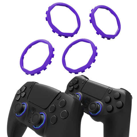 Redesigned Octagonal Gated Sticks Accent Rings for eXtremeRate Luna Shell for PS5 Controller, Replacement Accessory for eXtremeRate Ghost Shell for PS4 Controller - Not for Standard Faceplate - Purple - YNMP4M005