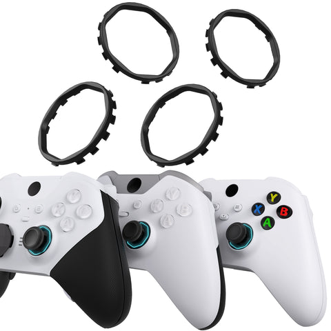 Redesigned Replacement Octagonal Gated Sticks Accent Rings for Xbox Elite Series 2 Core & Elite Series 2 & Xbox Elite, for eXtremeRate ASR Version Shell for Xbox Series X/S Controller - Black - YUEE2M001