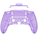 eXtremeRate Clear Atomic Purple Custom Back Housing Bottom Shell Compatible with ps5 Edge Controller, DIY Replacement Back Shell Cover Compatible with ps5 Edge Controller - DQZEGM001