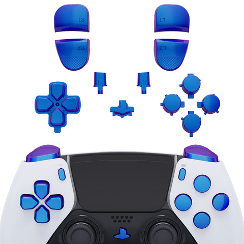 eXtremeRate Replacement D-pad R1 L1 R2 L2 Triggers Share Options Home Face Buttons Compatible with ps5 Edge Controller, Chameleon Purple Blue Full Set Buttons Compatible with ps5 Edge Controller - JXTEGP008