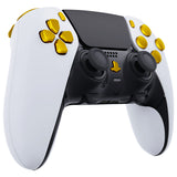 eXtremeRate Replacement D-pad R1 L1 R2 L2 Triggers Share Options Home Face Buttons Compatible with ps5 Edge Controller, Chrome Gold Full Set Buttons Compatible with ps5 Edge Controller - JXTEGD001