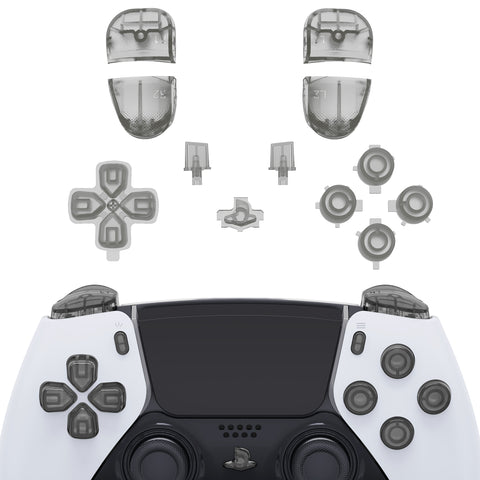 eXtremeRate Replacement D-pad R1 L1 R2 L2 Triggers Share Options Home Face Buttons Compatible with ps5 Edge Controller, Clear Black Full Set Buttons Compatible with ps5 Edge Controller - JXTEGM003