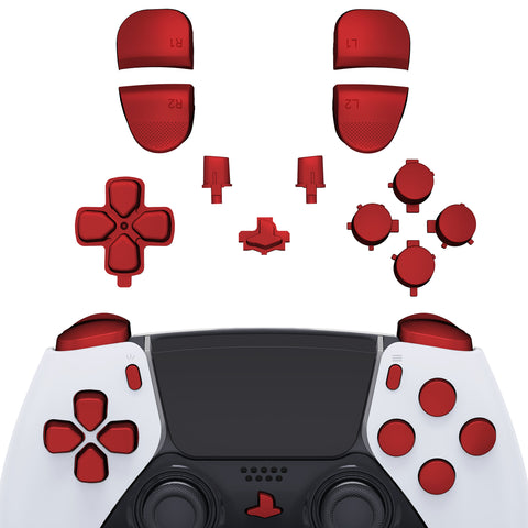 eXtremeRate Replacement D-pad R1 L1 R2 L2 Triggers Share Options Home Face Buttons Compatible with ps5 Edge Controller, Scarlet Red Full Set Buttons Compatible with ps5 Edge Controller - JXTEGP001