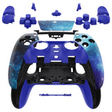 eXtremeRate Blue Nebula Full Set Housing Shell with Buttons Touchpad Cover Compatible with ps5 Edge Controller, Custom Replacement Decorative Trim Shell Front Back Plates Compatible with ps5 Edge Controller - QRHEGT005