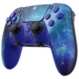 eXtremeRate Blue Nebula Full Set Housing Shell with Buttons Touchpad Cover Compatible with ps5 Edge Controller, Custom Replacement Decorative Trim Shell Front Back Plates Compatible with ps5 Edge Controller - QRHEGT005