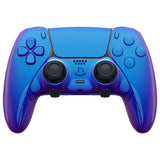 eXtremeRate Chameleon Purple Blue Full Set Housing Shell with Buttons Touchpad Cover Compatible with ps5 Edge Controller, Custom Replacement Decorative Trim Shell Front Back Plates Compatible with ps5 Edge Controller - QRHEGP008