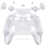 eXtremeRate Clear Full Set Housing Shell with Buttons Touchpad Cover Compatible with ps5 Edge Controller, Custom Replacement Decorative Trim Shell Front Back Plates Compatible with ps5 Edge Controller - QRHEGM002