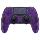 eXtremeRate Clear Atomic Purple Full Set Housing Shell with Buttons Touchpad Cover Compatible with ps5 Edge Controller, Custom Replacement Decorative Trim Shell Front Back Plates Compatible with ps5 Edge Controller - QRHEGM001