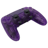 eXtremeRate Clear Atomic Purple Full Set Housing Shell with Buttons Touchpad Cover Compatible with ps5 Edge Controller, Custom Replacement Decorative Trim Shell Front Back Plates Compatible with ps5 Edge Controller - QRHEGM001