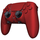 eXtremeRate Scarlet Red Full Set Housing Shell with Buttons Touchpad Cover Compatible with ps5 Edge Controller, Custom Replacement Decorative Trim Shell Front Back Plates Compatible with ps5 Edge Controller - QRHEGP001