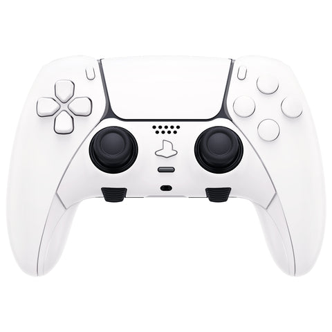 eXtremeRate White Full Set Housing Shell with Buttons Touchpad Cover Compatible with ps5 Edge Controller, Custom Replacement Decorative Trim Shell Front Back Plates Compatible with ps5 Edge Controller - QRHEGP007