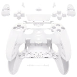 eXtremeRate White Full Set Housing Shell with Buttons Touchpad Cover Compatible with ps5 Edge Controller, Custom Replacement Decorative Trim Shell Front Back Plates Compatible with ps5 Edge Controller - QRHEGP007