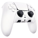 eXtremeRate White Full Set Housing Shell with Buttons Touchpad Cover Compatible with ps5 Edge Controller, Custom Replacement Decorative Trim Shell Front Back Plates Compatible with ps5 Edge Controller - QRHEGP007