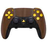 eXtremeRate Wood Grain Full Set Housing Shell with Buttons Touchpad Cover Compatible with ps5 Edge Controller, Custom Replacement Decorative Trim Shell Front Back Plates Compatible with ps5 Edge Controller - QRHEGS001