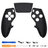 eXtremeRate Black Left Right Front Housing Shell with Touchpad Compatible with ps5 Edge Controller, DIY Replacement Faceplate Shell Custom Touch Pad Cover Compatible with ps5 Edge Controller - MLREGP006