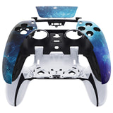 eXtremeRate Blue Nebula Left Right Front Housing Shell with Touchpad Compatible with ps5 Edge Controller, DIY Replacement Faceplate Shell Custom Touch Pad Cover Compatible with ps5 Edge Controller - MLREGT005