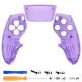 eXtremeRate Clear Atomic Purple Left Right Front Housing Shell with Touchpad Compatible with ps5 Edge Controller, DIY Replacement Faceplate Shell Custom Touch Pad Cover Compatible with ps5 Edge Controller - MLREGM001