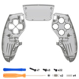 eXtremeRate Clear Black Left Right Front Housing Shell with Touchpad Compatible with ps5 Edge Controller, DIY Replacement Faceplate Shell Custom Touch Pad Cover Compatible with ps5 Edge Controller - MLREGM003