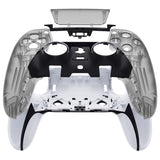 eXtremeRate Clear Black Left Right Front Housing Shell with Touchpad Compatible with ps5 Edge Controller, DIY Replacement Faceplate Shell Custom Touch Pad Cover Compatible with ps5 Edge Controller - MLREGM003