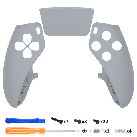 eXtremeRate New Hope Gray Left Right Front Housing Shell with Touchpad Compatible with ps5 Edge Controller, DIY Replacement Faceplate Shell Custom Touch Pad Cover Compatible with ps5 Edge Controller - MLREGP005