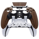 eXtremeRate Wood Grain Left Right Front Housing Shell with Touchpad Compatible with ps5 Edge Controller, DIY Replacement Faceplate Shell Custom Touch Pad Cover Compatible with ps5 Edge Controller - MLREGS001