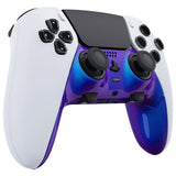 eXtremeRate Chameleon Purple Blue Top Bottom Decorative Trim Shell Compatible with ps5 Edge Controller DIY Replacement Front Back Clip Shell, Custom Plates Cover Compatible with ps5 Edge Controller - CXQEGP008