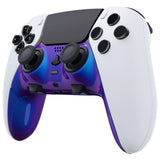 eXtremeRate Chameleon Purple Blue Top Bottom Decorative Trim Shell Compatible with ps5 Edge Controller DIY Replacement Front Back Clip Shell, Custom Plates Cover Compatible with ps5 Edge Controller - CXQEGP008