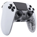 eXtremeRate Clear Top Bottom Decorative Trim Shell Compatible with ps5 Edge Controller DIY Replacement Front Back Clip Shell, Custom Plates Cover Compatible with ps5 Edge Controller - CXQEGM002