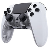 eXtremeRate Clear Top Bottom Decorative Trim Shell Compatible with ps5 Edge Controller DIY Replacement Front Back Clip Shell, Custom Plates Cover Compatible with ps5 Edge Controller - CXQEGM002