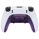 eXtremeRate Clear Atomic Purple Top Bottom Decorative Trim Shell Compatible with ps5 Edge Controller DIY Replacement Front Back Clip Shell, Custom Plates Cover Compatible with ps5 Edge Controller - CXQEGM001