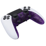 eXtremeRate Clear Atomic Purple Top Bottom Decorative Trim Shell Compatible with ps5 Edge Controller DIY Replacement Front Back Clip Shell, Custom Plates Cover Compatible with ps5 Edge Controller - CXQEGM001