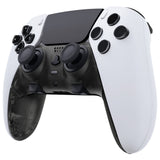 eXtremeRate Clear Black Top Bottom Decorative Trim Shell Compatible with ps5 Edge Controller DIY Replacement Front Back Clip Shell, Custom Plates Cover Compatible with ps5 Edge Controller - CXQEGM003