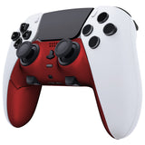 eXtremeRate Scarlet Red Top Bottom Decorative Trim Shell Compatible with ps5 Edge Controller DIY Replacement Front Back Clip Shell, Custom Plates Cover Compatible with ps5 Edge Controller - CXQEGP001